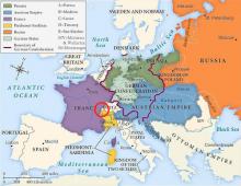 Europe in 1815 with Alpennia